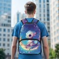 thumbnail image 3 of KUIFORTI Galaxy Moon Dragon Print Kids Backpack Large Capacity Lightweight School Bag with Side Pockets for Elementary Students Back to School Supplies for Boys, 3 of 7