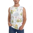 thumbnail image 2 of Lsque Green Blue Avocado Print Men's Cotton Blend Sleeveless Muscle Shirts (S-3XL)- Moisture Wicking, Odor Protection, UPF 30+,Small, 2 of 8