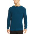 thumbnail image 2 of Kenneth Cole Suéter Waffle Henley para hombre, azul, mediano Kenneth Cole henley, 2 of 2