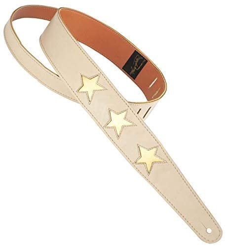 Henry Heller Star Series Leather Guitar Strap Gold