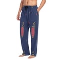 thumbnail image 5 of Strawberry Space Men's Lightweight Pajama Bottoms Stretch Elastic Waist Side Pockets Spring Fall, 5 of 7