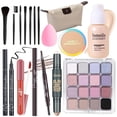 thumbnail image 1 of YBUETE Set de maquillaje Kit completo para niñas, adolescentes, mujeres, set de regalo de maquillaje que incluye sombra de ojos, base, colorete, lápiz de cejas, máscara, delineador de ojos, pinceles,, 1 of 5