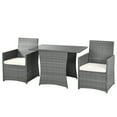 thumbnail image 6 of Patiojoy 3-Piece Wicker Outdoor Patio Dining Set with Cushions, White, 6 of 6