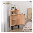 thumbnail image 2 of 39" Tall Corner Storage Cabinet with Rattan Doors, 4-Tier Farmhouse Floor Cabinet with Adjustable Shelves & Metal Legs, Space-Saving Organizer for Bathroom & Living Room/Light Oak, 2 of 7