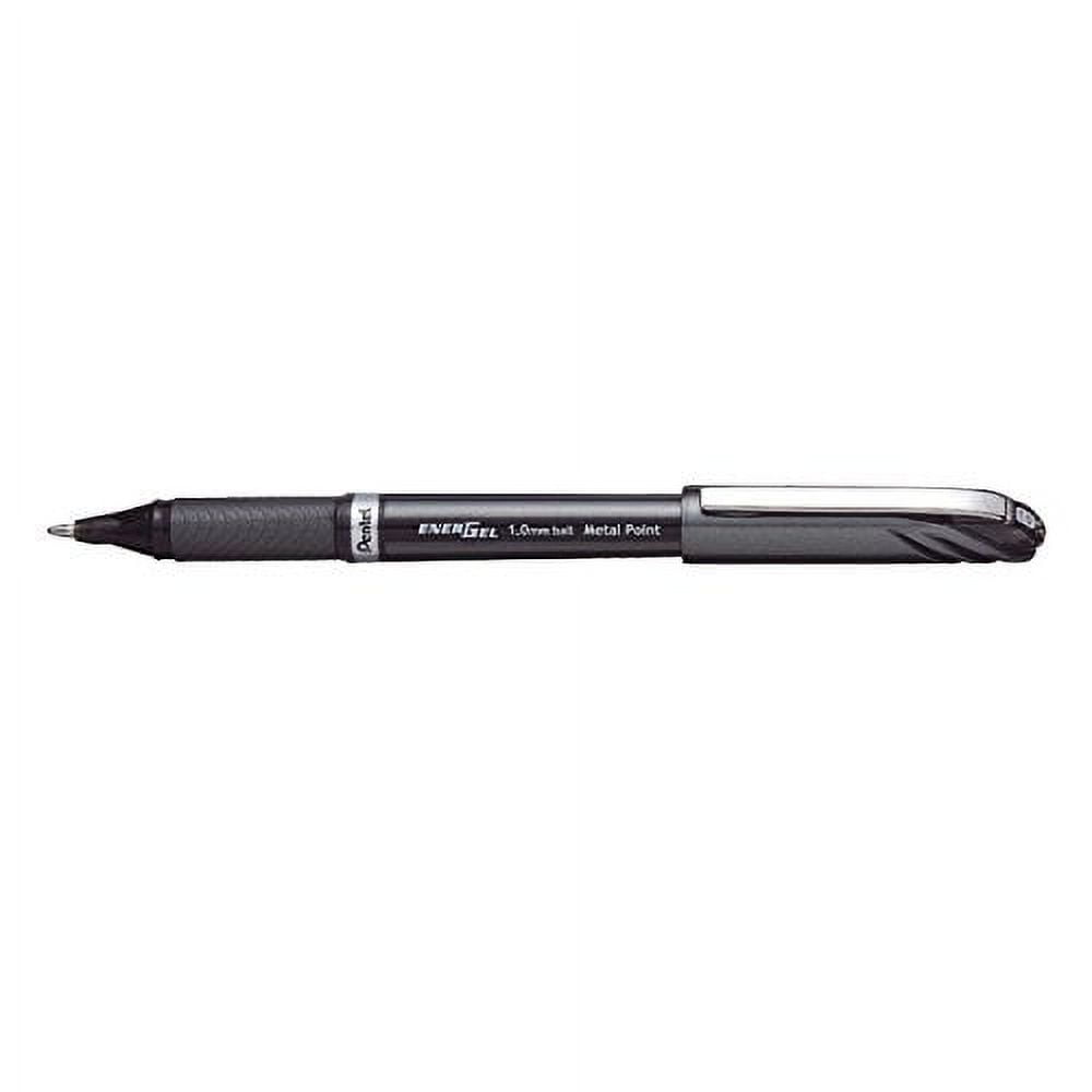 PENTEL EnerGel NV Liquid Gel Pen, 1mm, Black Barrel, Black Ink, Dozen (BL30A)