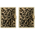 thumbnail image 2 of Set of 2 Metal-Plated 100s Ultra Compact Cigarette Case With Insert (Faux Brown Leopard Print Fur), 2 of 5