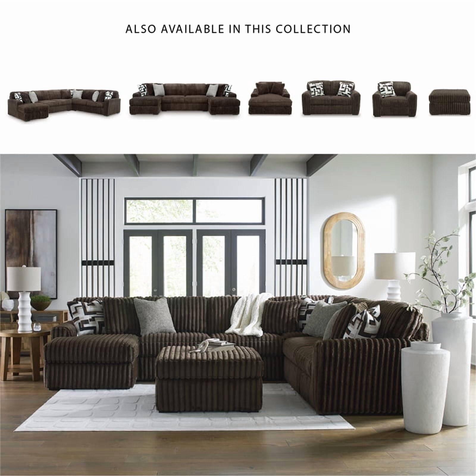 Signature Design by Ashley Midnight-Madness Brown Oversized Accent Ottoman