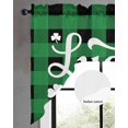 thumbnail image 2 of Saint Patrick's Day Swag Valances for Windows, Small Curtains Drapes, Farmhouse Green Black Buffalo Plaid Kitchen Window Curtains Over Sink Window Treatment Valance for Bedroom/Bathroom 56"x36", 2 of 5