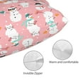 thumbnail image 3 of KLL Cute Pink Snowman Cat Pillow Covers Envelope Closure,Super Soft and Cozy Fuzzy Fleece Pillow Case Cover 20"x30", 3 of 5