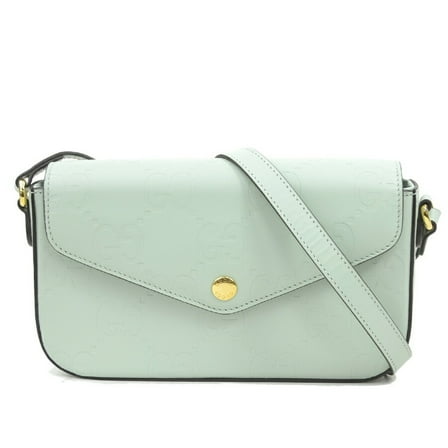 Pre-Owned Gucci Super Mini Leather Shoulder Bag in Pale Green, Women's, 772794 90156a (Good)