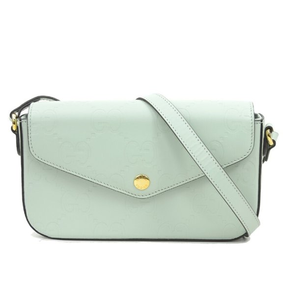Pre-Owned Gucci Super Mini Leather Shoulder Bag in Pale Green, Women's, 772794 90156a