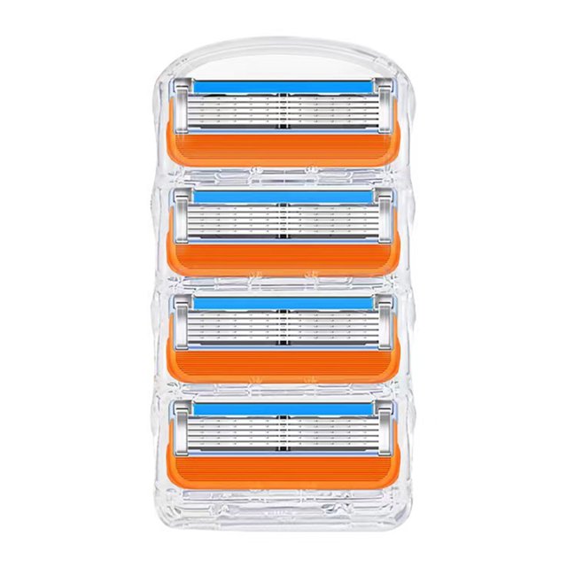 Cabezal de afeitadora intercambiable de 4 piezas Hoja de afeitar de acero inoxidable de 5 capas para productos para hombres