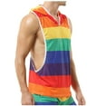 thumbnail image 5 of HOOMEUMY Men's Colorful Fishnet Tank Top with Hood Mesh Sleeveless Tank Top Breathable Lightweight Casual UnderVest Multicolor M, 5 of 6