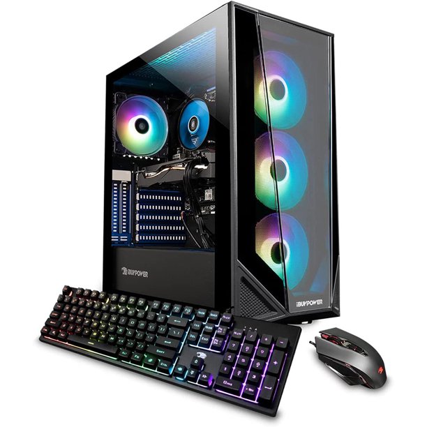 iBUYPOWER 225i Prebuilt Gaming PC, Nvidia GT 2GB, Intel i3-10105F, 8GB DDR4, Wi-Fi Bundle with Deco Gear Gaming Mouse Deco Gear PC Gaming Microphone and 1 Year Extended Protection Plan -