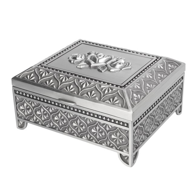 Caja De Baratijas, Caja De Regalo, Caja De Almacenamiento, Caja De Joyería, Patrón De Rosa, Caja De Regalo De Una Sola Capa Con Tapa Vintage, Cajas De Regalo