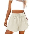 thumbnail image 1 of YYDGH Womens Drawstring Elastic Waist Sweat Shorts Summer Casual Comfy Soft Athletic Shorts Beige XXL, 1 of 7