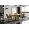 thumbnail image 4 of LeisureMod Modern Elega 55" Rectangular Dining Table for 4 to 8 People with Sintered Stone Top and Gold Stainless Steel Base in Deep Grey, 4 of 11