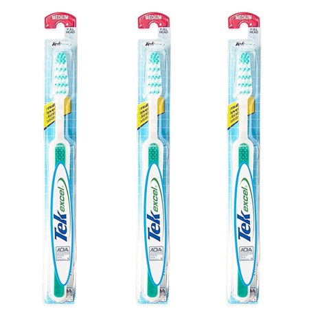 Pack of (3) Tek Excel Toothbrush - Full Head Medium