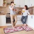 thumbnail image 6 of 2-Piece Kitchen Rugs Set Non-Slip Mats Carpet Floor for Kitchen, Bathroom (19.7"x27.6" & 19.7"x47.2") Watercolor Sparkling Cherries, 6 of 7