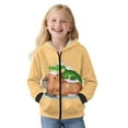 thumbnail image 2 of FKELYI Cartoon Capybara Crocodile Print Kids Hoodies with Full Zipper Boys Girls Sweatshirt Jacket with Pockets Fleece Hooded Top Cosy Streetwear for School Home, S, 2 of 6