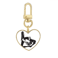 thumbnail image 1 of La chica del yoga Stretch mantener el deporte sano Llavero de metal en forma de corazón dorado, 1 of 3