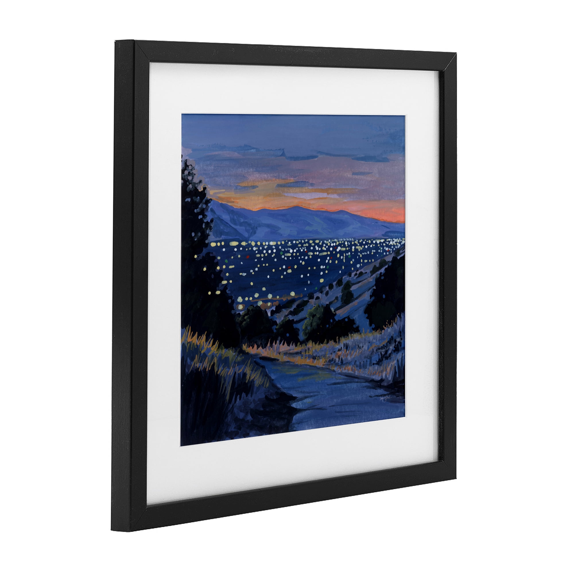 Stupell Industries Desert City Lights At Dusk Black Framed Print Under Glass, design by Kate Jarvik Birch
