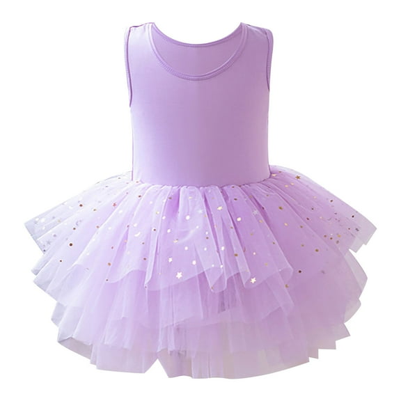 Rggeeun Toddler Children Tutu Dress For Performance And Personality Sleeveless Dress For Girls Versatile Casual O-Neck Sundress