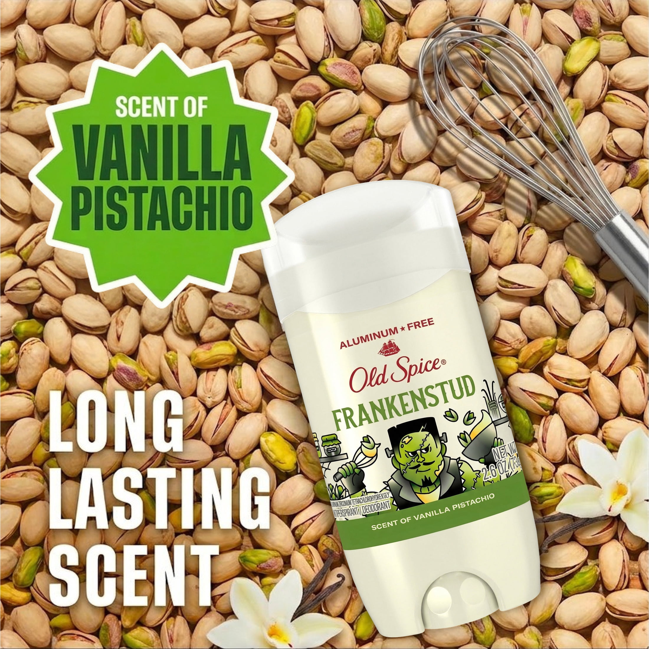 Old Spice Deodorant, Aluminum Free, Frankenstud-Vanilla Pistachio
