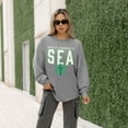 thumbnail image 6 of Women's Gameday Couture  Gray Seattle Sounders FC Oversized Pure Motion Corded Sweatshirt, 6 of 7