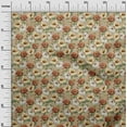 thumbnail image 3 of oneOone Cotton Jersey Light Brown Fabric Floral Sewing Material Print Fabric By The Yard 58 Inch Wide, 3 of 5