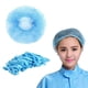 thumbnail image 5 of Paquete de 100 redecillas desechables azules para el cabello, cubierta elástica para la cabeza, gorros bouffant, cubierta sanitaria para la cabeza para servicio de alimentos, spa para hombre, 5 of 5
