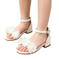 thumbnail image 5 of Tfken Child Girls Walking Shoe Kids Skid-Resistant Sandals Summer Outerwear Open Toe Sandals Lightweight Shoes Fashion Elegant Wedding Party Footwear Daily Casual Size 12-12.5 Years White, 5 of 8