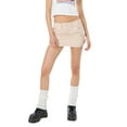 thumbnail image 3 of Liacowi Women Casual Low Waist Bodycon Skirt Solid Summer Cargo Short Skirt with Pockets, 3 of 9