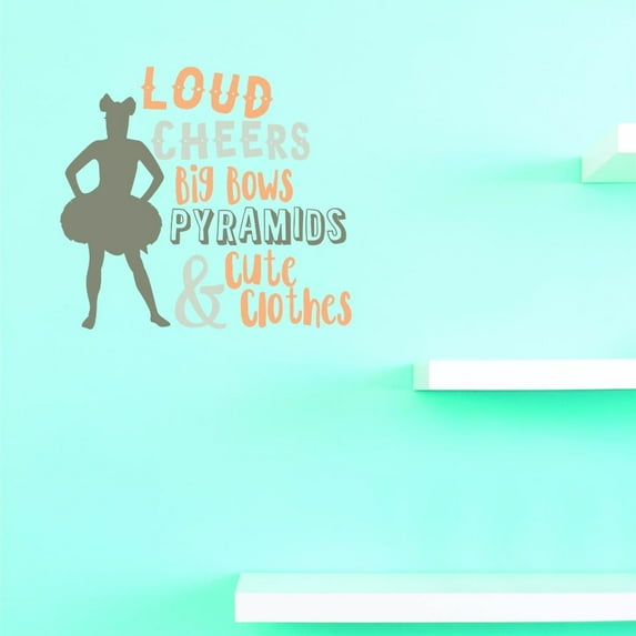 Custom Decals Loud Cheers Big Bows Pyramids & Cute Clothes Wall Art Size: 16 X 24 Inches Color: Multi