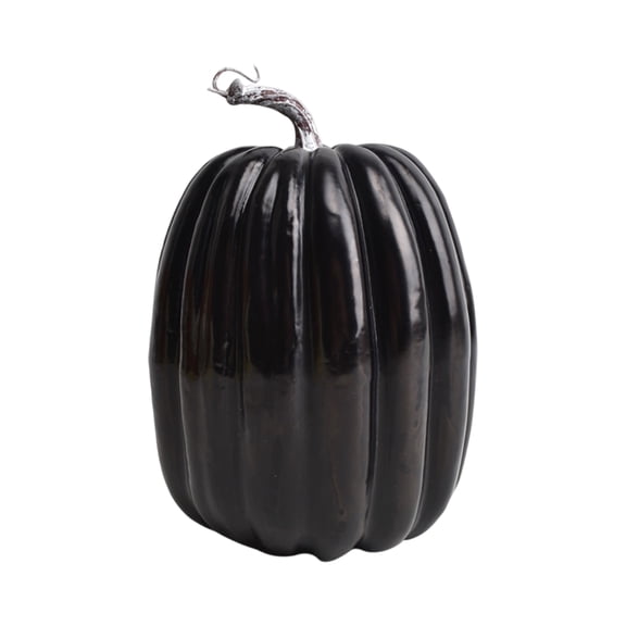 Black Halloween Pumpkin Decor, Artificial Rustic Farmhouse Style Fall Pumpkin Decor for Home, Halloween Table Decor Thanksgiving Centerpiece Kitchen Decoration, 1 Piece