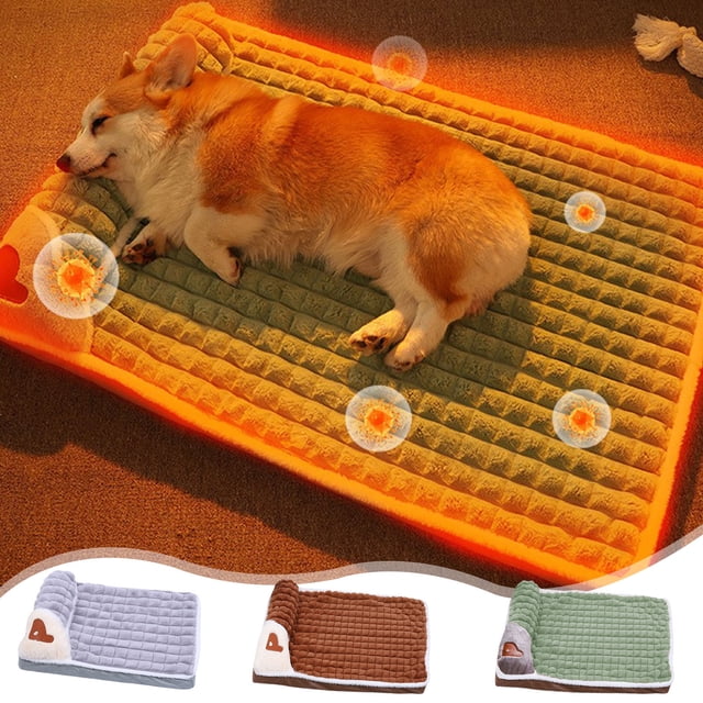 Fiudx Colchoneta de Invierno para Perros, de Pana Gruesa, con Funda Extraíble y Lavable, Base Antideslizante, para Perros Medianos y Grandes, Cálida y Acogedora, Resistente a Los Olores, Elegante Dec