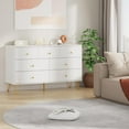 thumbnail image 4 of White Dresser for Bedroom, 7 Drawer Dresser with Wide Drawers and Gold Metal Handles, Wood Dressers & Chest of Hallway, Entryway., 4 of 7