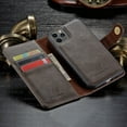 thumbnail image 6 of Casus Ming Removable Leather Wallet Phone Cover Card Holder Case for iPhone 14 Plus - Burgundy, 6 of 8