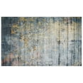thumbnail image 1 of La Rugs Brilliant Area Rug 880/15 Dark Teal, Green, Yellow, Ivory Faded Lines 2' x 8' Rectangle, 1 of 1
