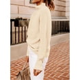 thumbnail image 4 of Womens Ribbed Mock Neck Batwing Sleeve Sweater Knitted Pullover Sweaters, 4 of 6
