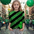 thumbnail image 4 of dazeni Holiday Shirts Girls 3/4 Sleeve Tops Crewneck Blouses Cute Graphic Tees Funny St Patricks Day Outfit Green8, 4 of 6