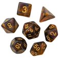 thumbnail image 1 of dés Numériques Bicolores Multi-Facettes Noir+or de 7 Jeu de Groupe Coloré dés DND, 1 of 5
