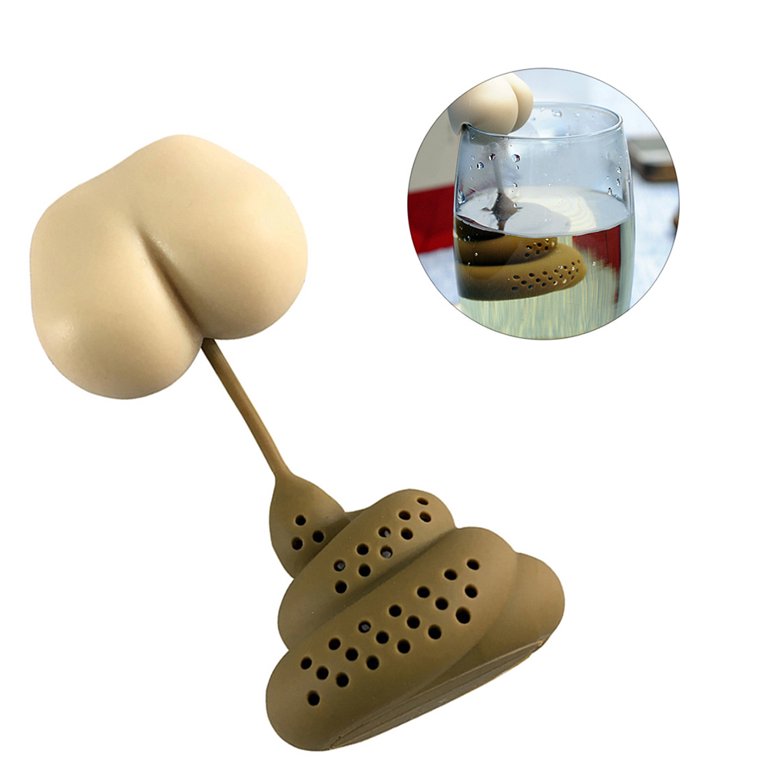 1pc Reusable Silicone Tea Infuser Creative Poop Shaped Funny Herbal Tea Bag  Coffee Filter Diffuser Strainer Tea Accessories Home Kitchen Accessories