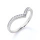 thumbnail image 3 of JeenMata Anillo de Bodas de Diamantes de 0,25 Uds, Banda de Chevron, Anillo Apilable de Contorno, Oro Blanco de 10 K, 3 of 6