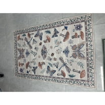 RONSHIN Area Rugs Washable Carpets Pearl Velvet Velvet (1150Gsm) Pearl Velvet Cotton Tpr Washed Folding Carpet-Modern-Grass And Warblers Beige 8*10ft