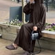 thumbnail image 4 of Mujeres Vestidos Maxi Casuales Sueltos Con Manga Encaje Transpirable (café), 4 of 9