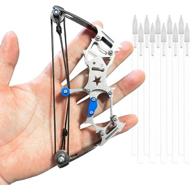 Mini Archery Bow Set Right Hand Mini Compound Bow Mini Hunting Bow Metal Material Catapult RH/LH for Hunting Shooting Practice Archery Entertainment Fun
