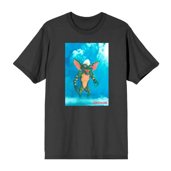 Gremlins Monster On Smoky Background Men's Charcoal Crew Neck Short Sleeve Tee-Medium