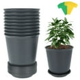 thumbnail image 1 of 10Pcs Plastic Plant Pot Flower Planter Pots Small  With Saucer Tray Label, 1 of 6