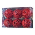 thumbnail image 2 of Foqnuq 6Pcs Red Christmas Balls Baubles 6cm Shatterproof PVC Ornaments for Tree Wreaths Parties Weddings Holiday Home Decor, 2 of 11